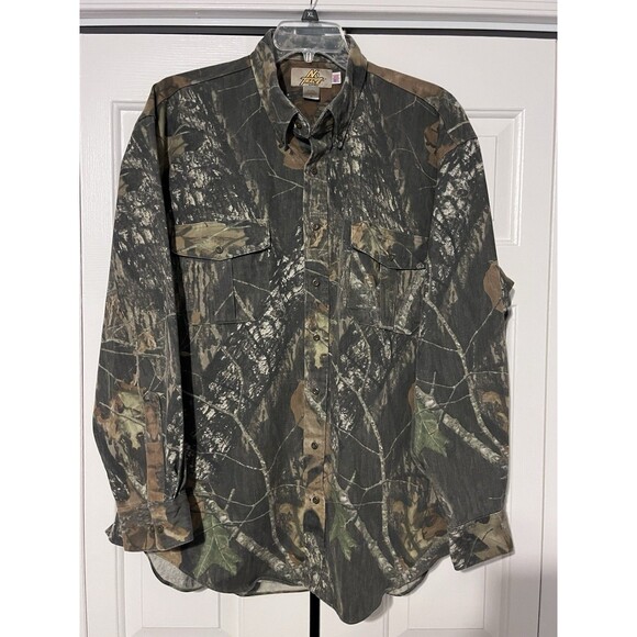 Vintage No Trace Camo Shirt 2XL USA Made Dan River Hunting Workwear Outdoor - Picture 1 of 6